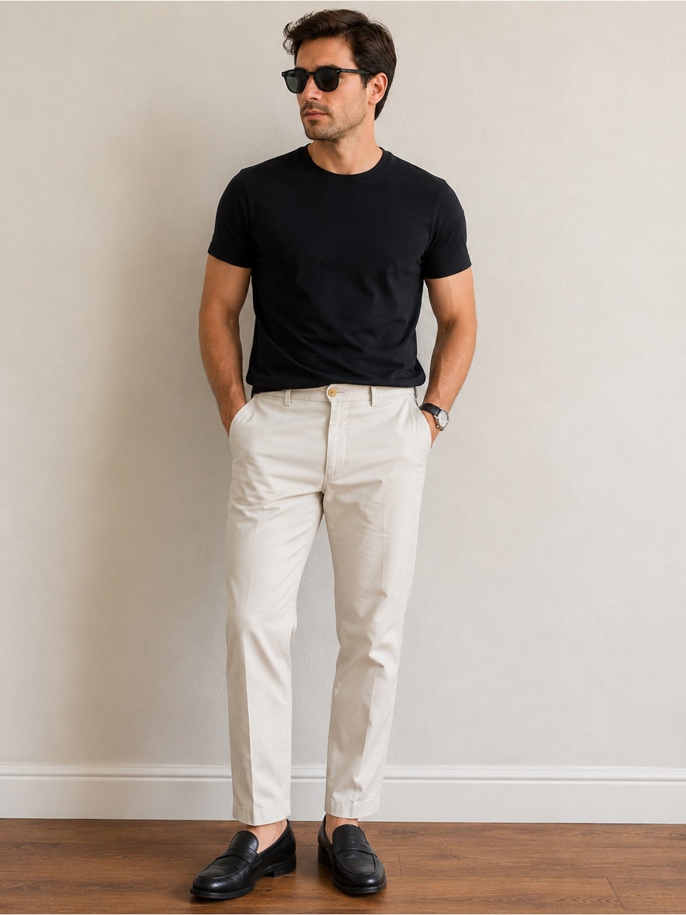 Peter Millar 100% Pima Cotton Straight Taper Ivory Chinos Khakis Mens Pants Flat